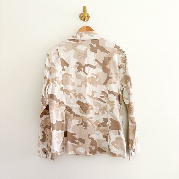 Sanctuary Snap Front Basic Utility Jacket in Beige Camo M - Picture 2 of 9